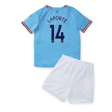 Manchester City Aymeric Laporte #14 Hemmaställ Barn 2022-23 Korta ärmar (+ Korta byxor)